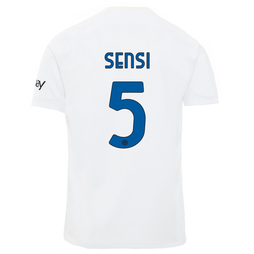Kandiny Damen Stefano Sensi #5 Weiß Auswärtstrikot Trikot 2023/24 T-Shirt