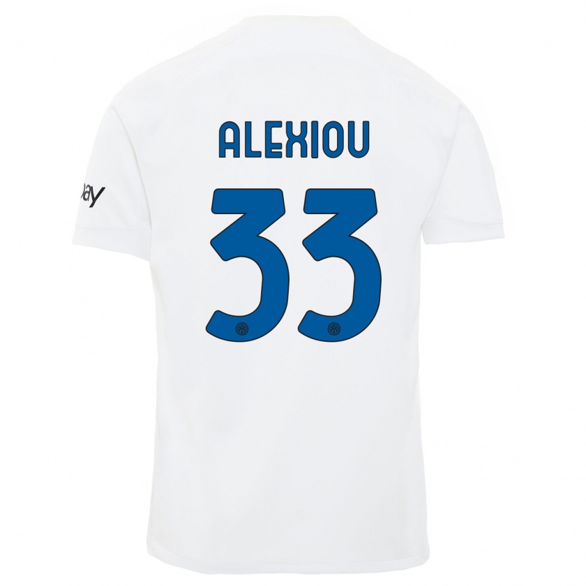 Kandiny Damen Christos Alexiou #33 Weiß Auswärtstrikot Trikot 2023/24 T-Shirt