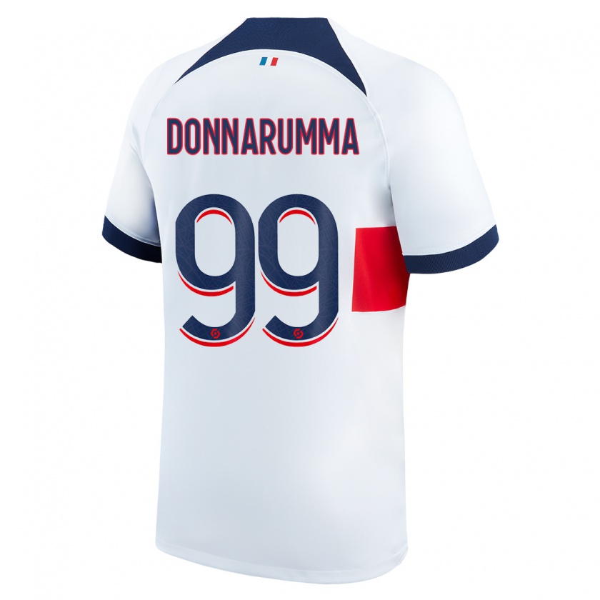 Kandiny Damen Gianluigi Donnarumma #99 Weiß Auswärtstrikot Trikot 2023/24 T-Shirt