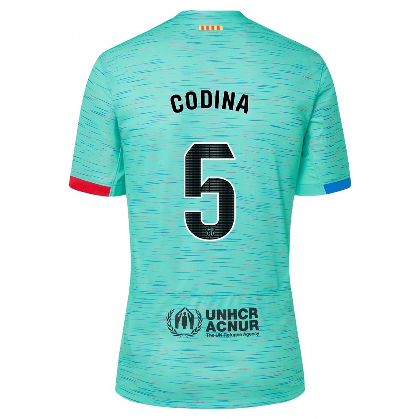 Kandiny Damen Laia Codina #5 Helles Aqua Ausweichtrikot Trikot 2023/24 T-Shirt