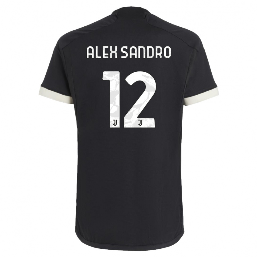 Kandiny Damen Alex Sandro #12 Schwarz Ausweichtrikot Trikot 2023/24 T-Shirt