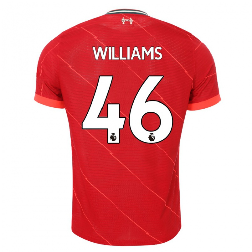 Kinder Fußball Rhys Williams #46 Rot Heimtrikot Trikot 2021/22 T-shirt