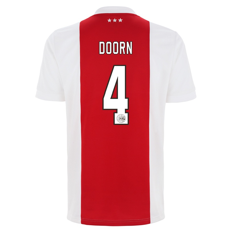 Kinder Fußball Lisa Doorn #4 Rot-weiss Heimtrikot Trikot 2021/22 T-shirt