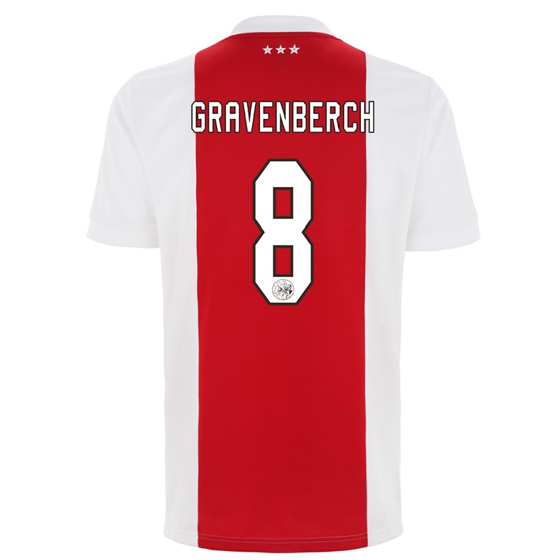 Kinder Fußball Ryan Gravenberch #8 Rot-weiss Heimtrikot Trikot 2021/22 T-shirt