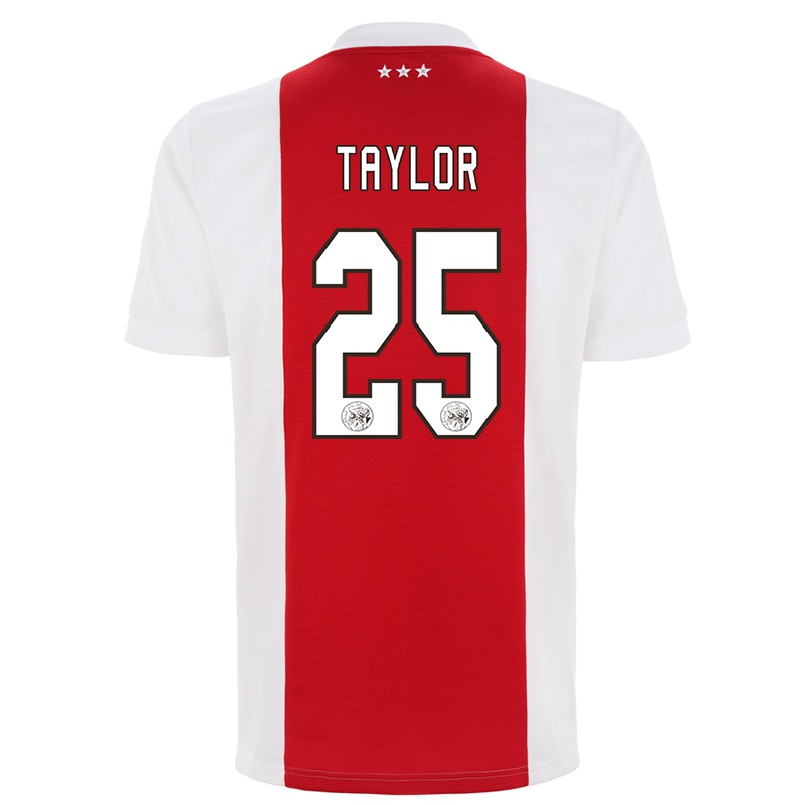 Kinder Fußball Kenneth Taylor #25 Rot-weiss Heimtrikot Trikot 2021/22 T-shirt