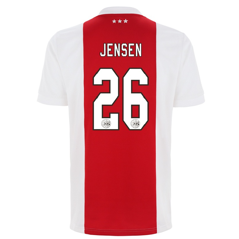 Kinder Fußball Victor Jensen #26 Rot-weiss Heimtrikot Trikot 2021/22 T-shirt