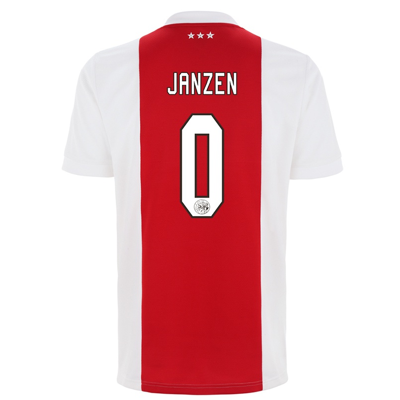 Kinder Fußball Yarimo Janzen #0 Rot-weiss Heimtrikot Trikot 2021/22 T-shirt
