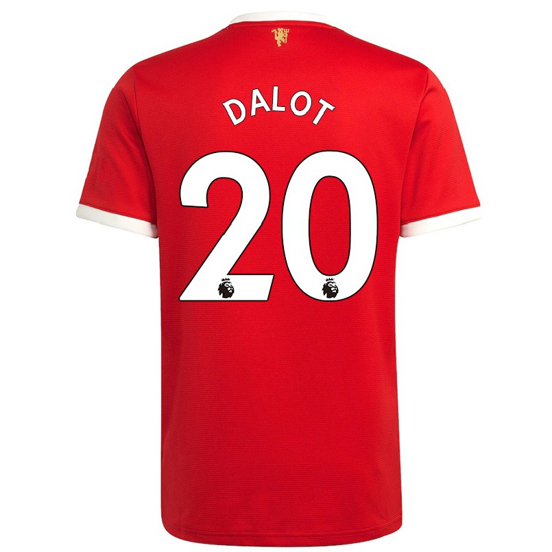 Kinder Fußball Diogo Dalot #20 Rot Heimtrikot Trikot 2021/22 T-shirt