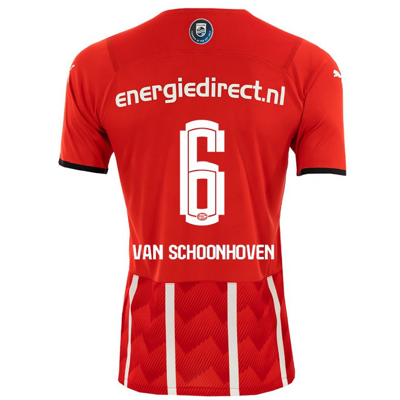 Kinder Fußball Nurija Van Schoonhoven #6 Rot Heimtrikot Trikot 2021/22 T-shirt