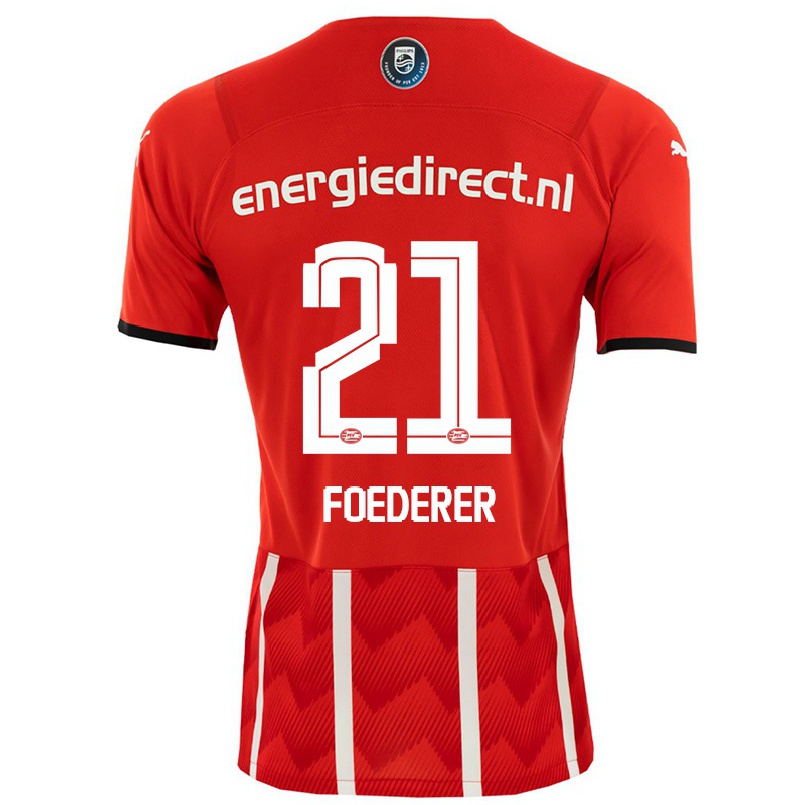 Kinder Fußball Dana Foederer #21 Rot Heimtrikot Trikot 2021/22 T-shirt