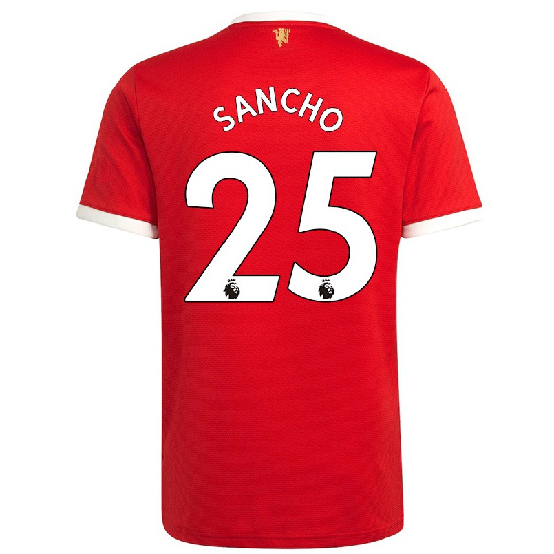 Kinder Fußball Jadon Sancho #25 Rot Heimtrikot Trikot 2021/22 T-shirt