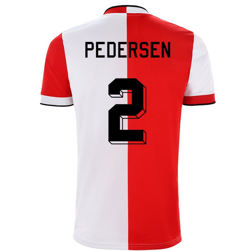 Kinder Fußball Marcus Holmgren Pedersen #2 Rot-weiss Heimtrikot Trikot 2021/22 T-shirt