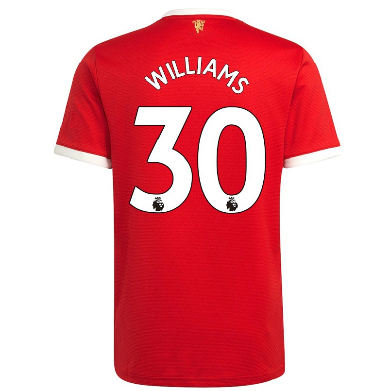Kinder Fußball Chloe Williams #30 Rot Heimtrikot Trikot 2021/22 T-shirt