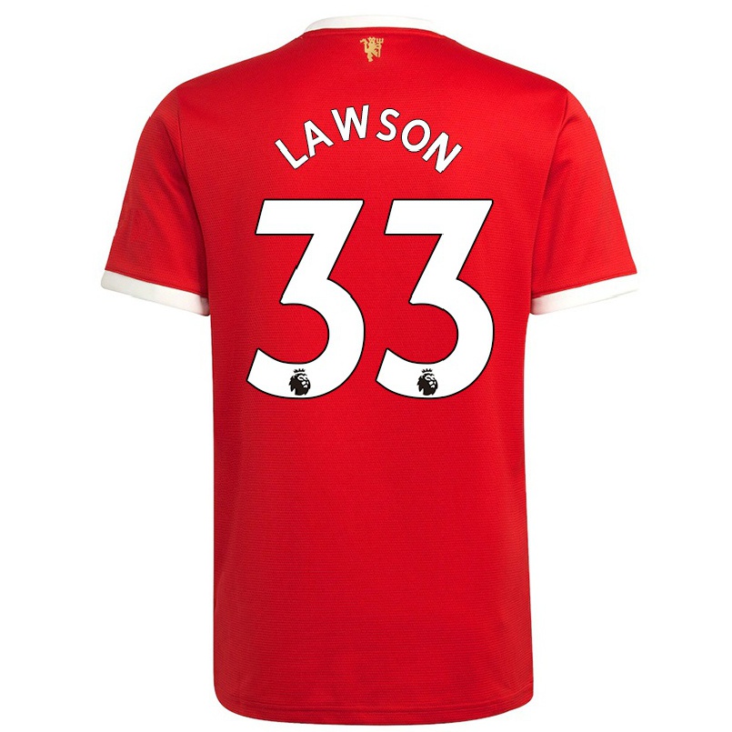 Kinder Fußball Poppy Lawson #33 Rot Heimtrikot Trikot 2021/22 T-shirt