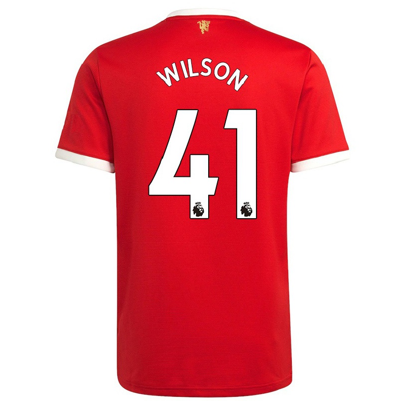 Kinder Fußball Emelia Wilson #41 Rot Heimtrikot Trikot 2021/22 T-shirt