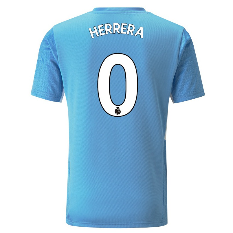 Kinder Fußball Yangel Herrera #0 Blau Heimtrikot Trikot 2021/22 T-shirt