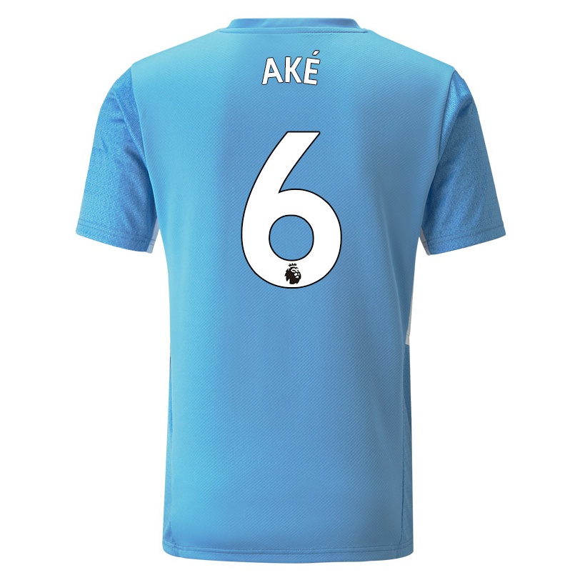 Kinder Fußball Nathan Ake #6 Blau Heimtrikot Trikot 2021/22 T-shirt