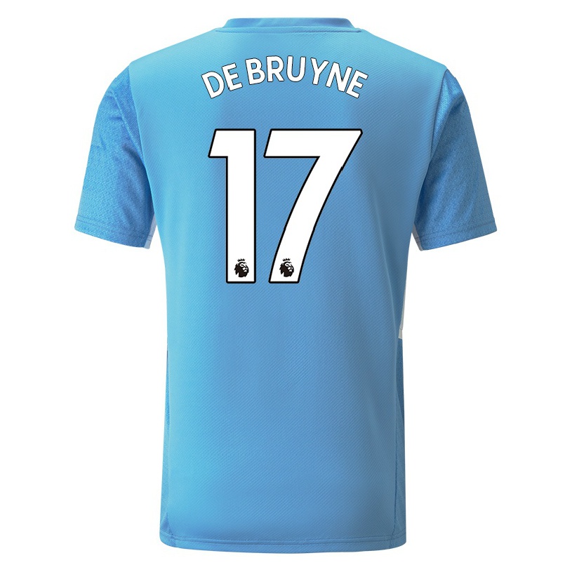Kinder Fußball Kevin De Bruyne #17 Blau Heimtrikot Trikot 2021/22 T-shirt