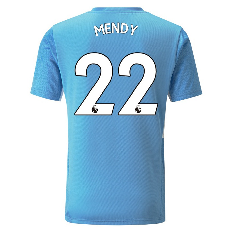 Kinder Fußball Benjamin Mendy #22 Blau Heimtrikot Trikot 2021/22 T-shirt