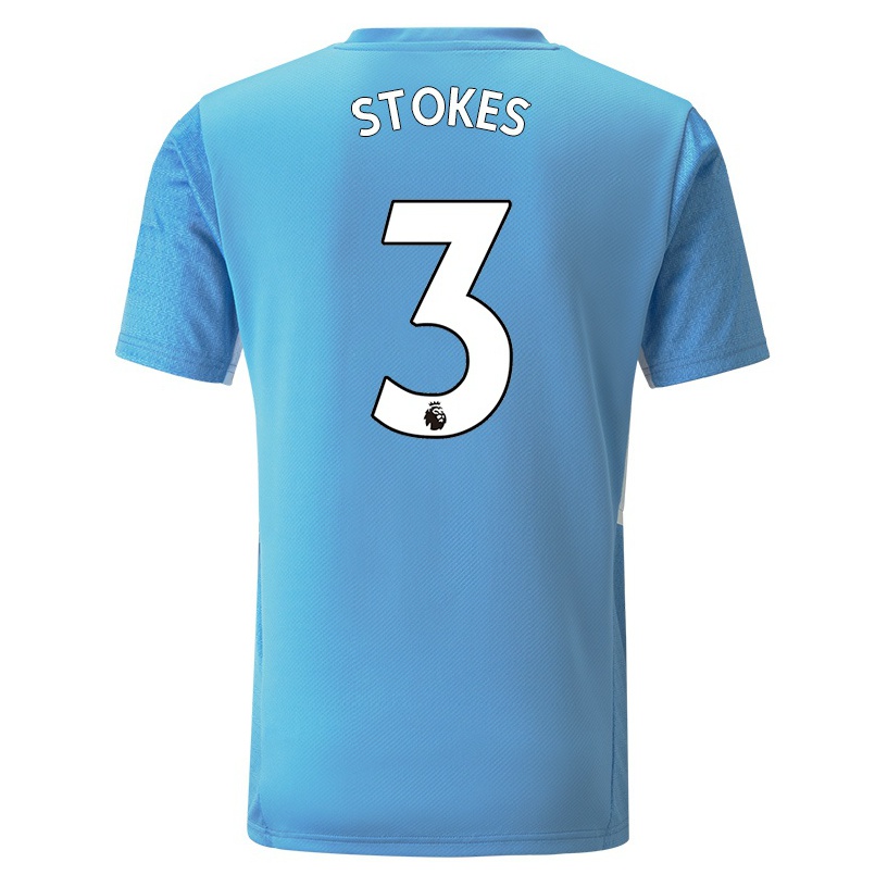 Kinder Fußball Demi Stokes #3 Blau Heimtrikot Trikot 2021/22 T-shirt