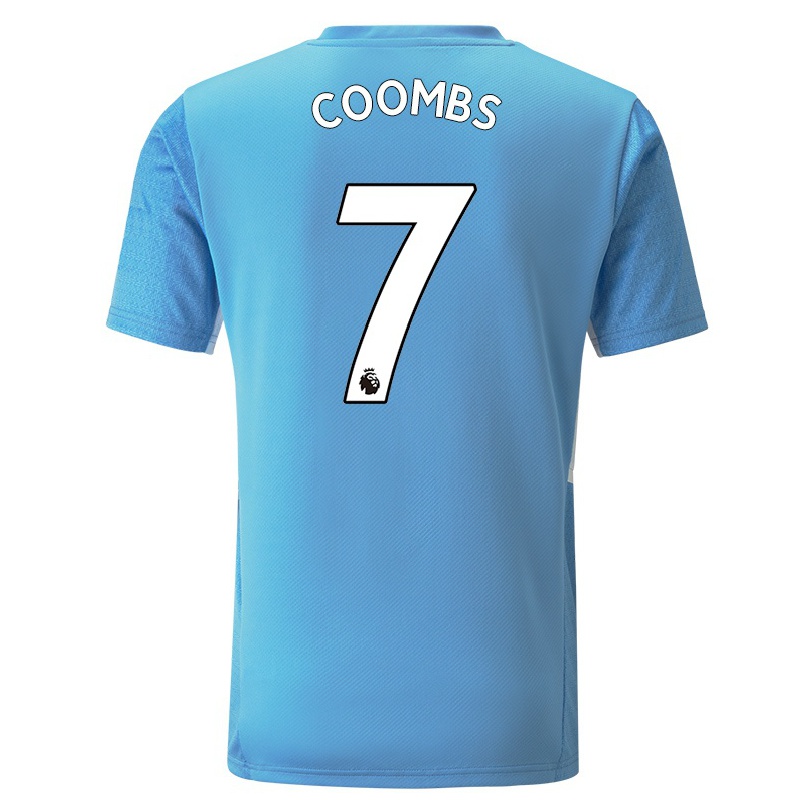 Kinder Fußball Laura Coombs #7 Blau Heimtrikot Trikot 2021/22 T-shirt