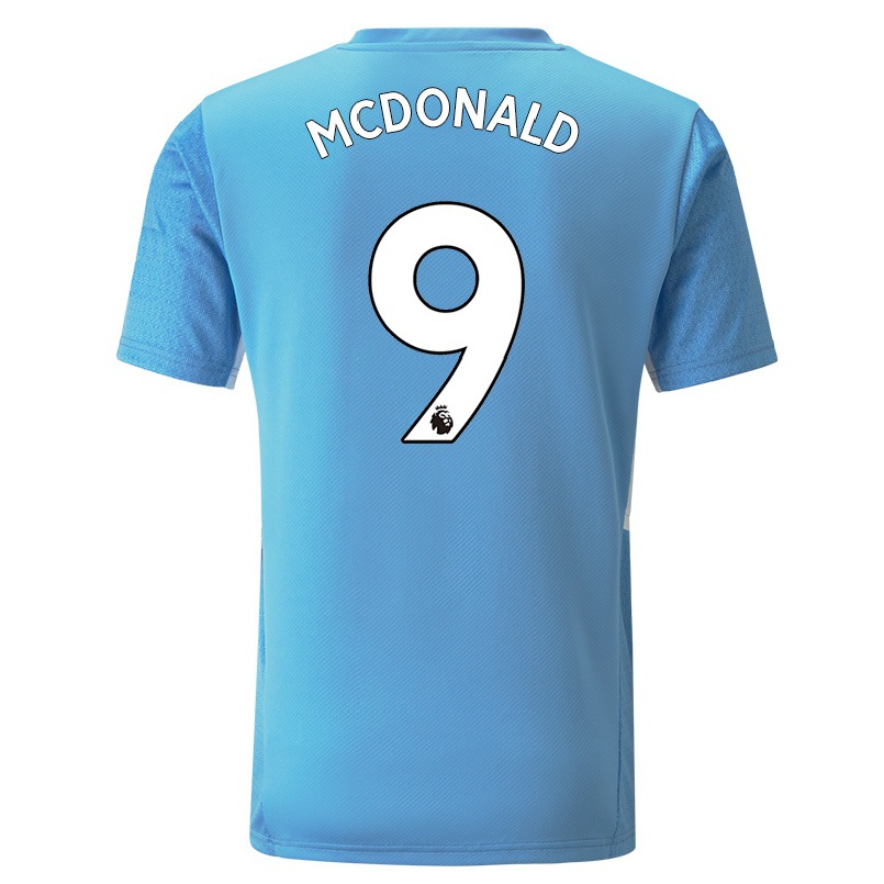 Kinder Fußball Rowan McDonald #9 Blau Heimtrikot Trikot 2021/22 T-Shirt
