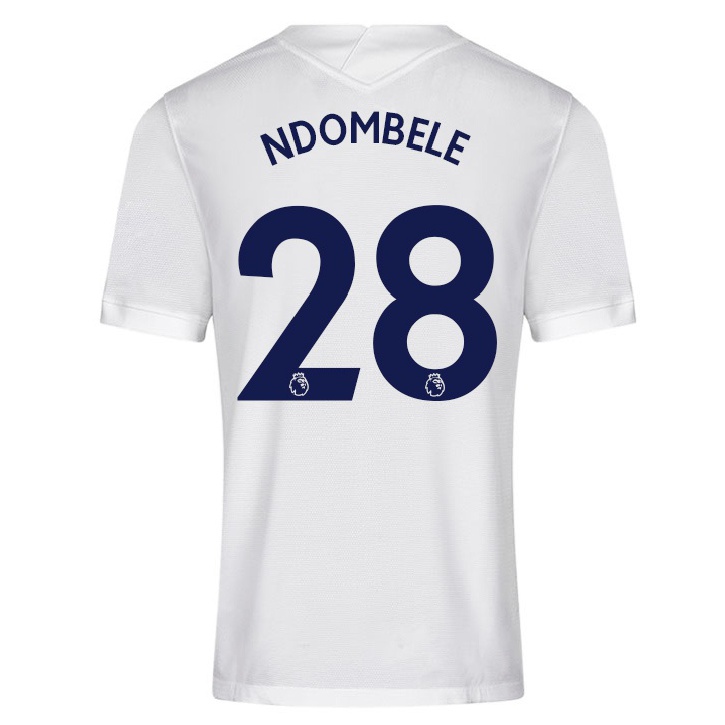 Kinder Fußball Tanguy Ndombele #28 Weiß Heimtrikot Trikot 2021/22 T-shirt