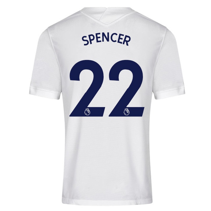Kinder Fußball Rebecca Spencer #22 Weiß Heimtrikot Trikot 2021/22 T-shirt