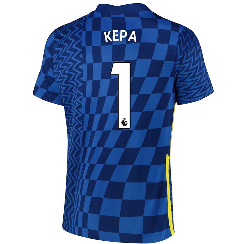 Kinder Fußball Kepa Arrizabalaga #1 Dunkelblau Heimtrikot Trikot 2021/22 T-shirt