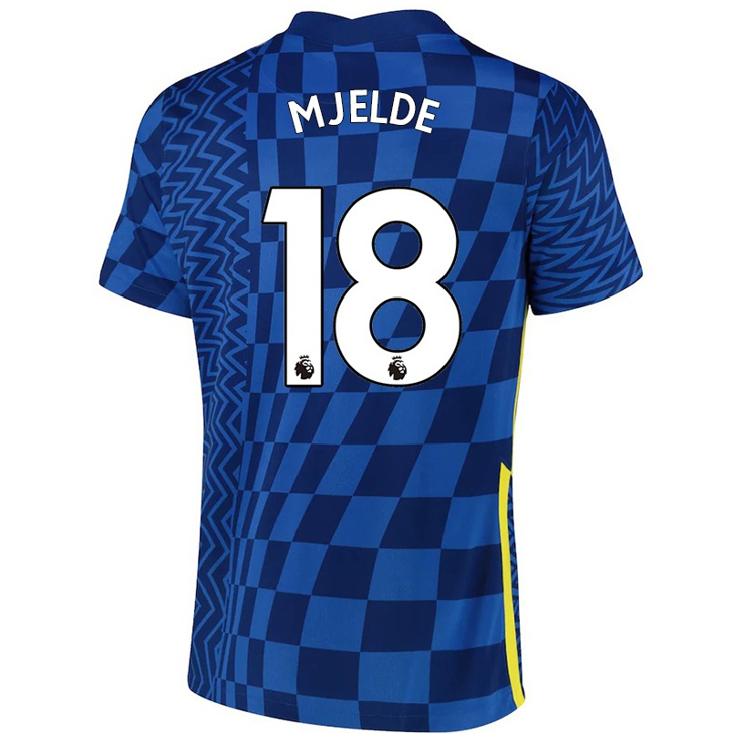 Kinder Fußball Maren Mjelde #18 Dunkelblau Heimtrikot Trikot 2021/22 T-shirt