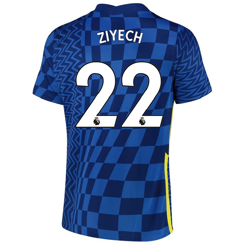 Kinder Fußball Hakim Ziyech #22 Dunkelblau Heimtrikot Trikot 2021/22 T-shirt