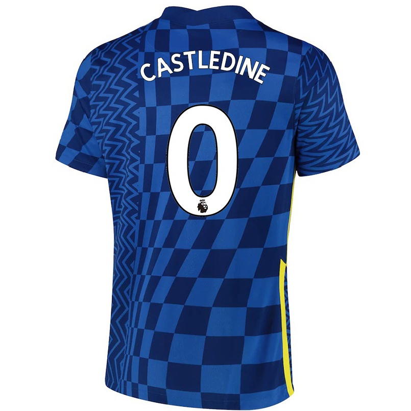 Kinder Fußball Leo Castledine #0 Dunkelblau Heimtrikot Trikot 2021/22 T-shirt