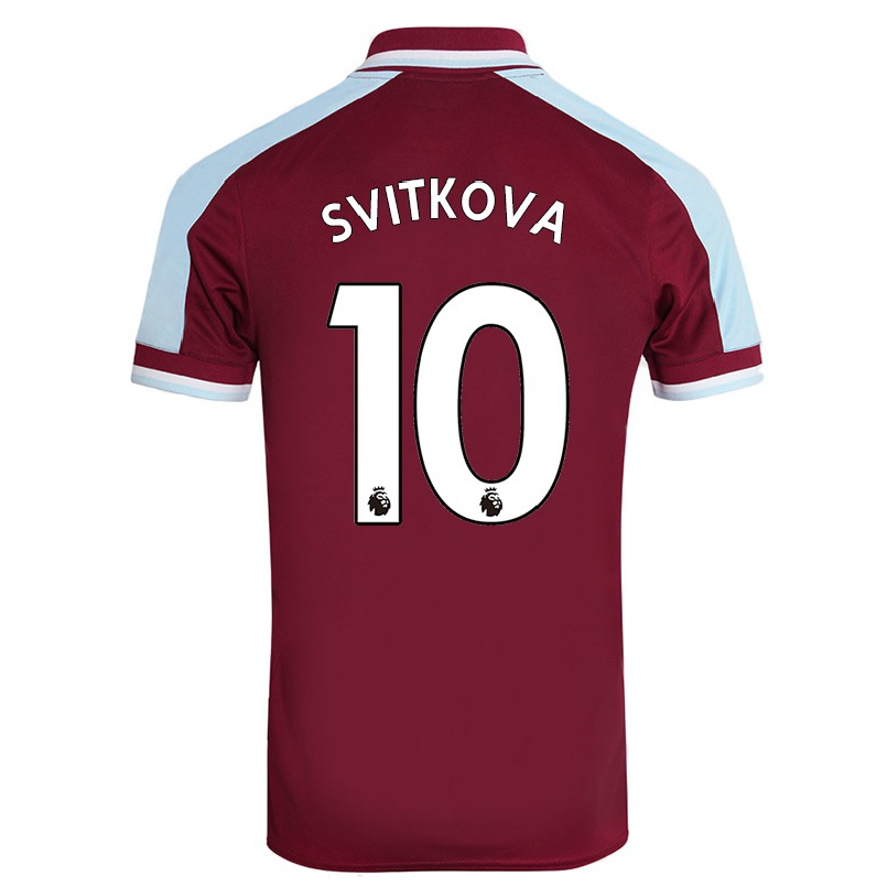 Kinder Fußball Kateřina Svitkova #10 Kastanienbraun Heimtrikot Trikot 2021/22 T-shirt