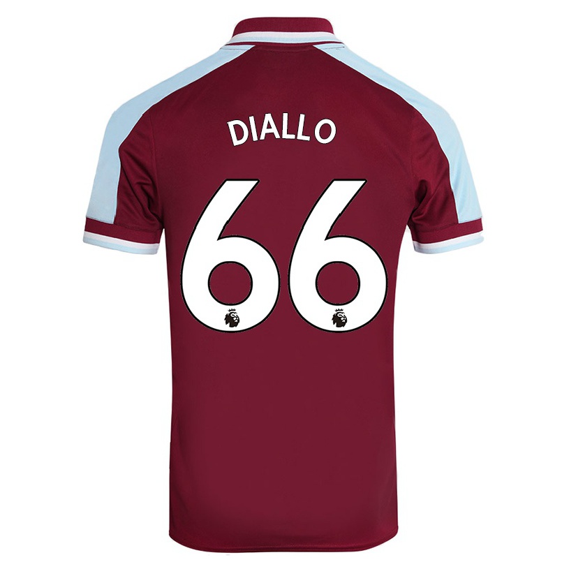 Kinder Fußball Amadou Diallo #66 Kastanienbraun Heimtrikot Trikot 2021/22 T-shirt