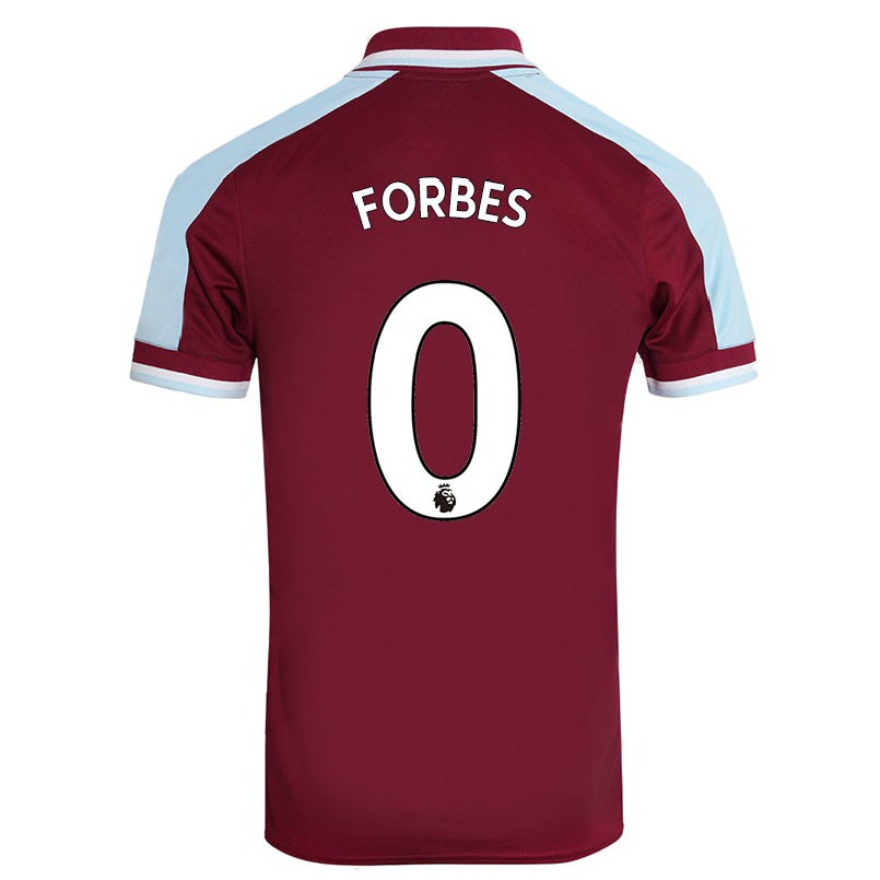 Kinder Fußball Michael Forbes #0 Kastanienbraun Heimtrikot Trikot 2021/22 T-Shirt