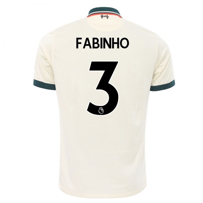Kinder Fußball Fabinho #3 Beige Auswärtstrikot Trikot 2021/22 T-shirt