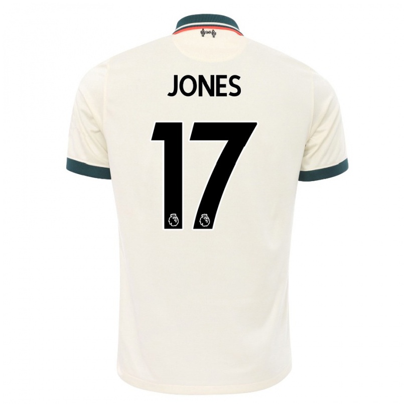 Kinder Fußball Curtis Jones #17 Beige Auswärtstrikot Trikot 2021/22 T-shirt