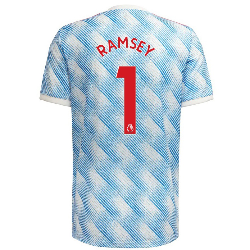 Kinder Fußball Emily Ramsey #1 Blau Weiss Auswärtstrikot Trikot 2021/22 T-shirt