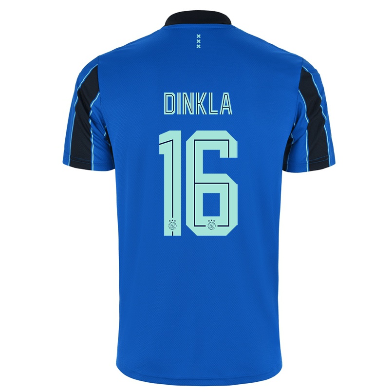 Kinder Fußball Claire Dinkla #16 Blau Schwarz Auswärtstrikot Trikot 2021/22 T-shirt