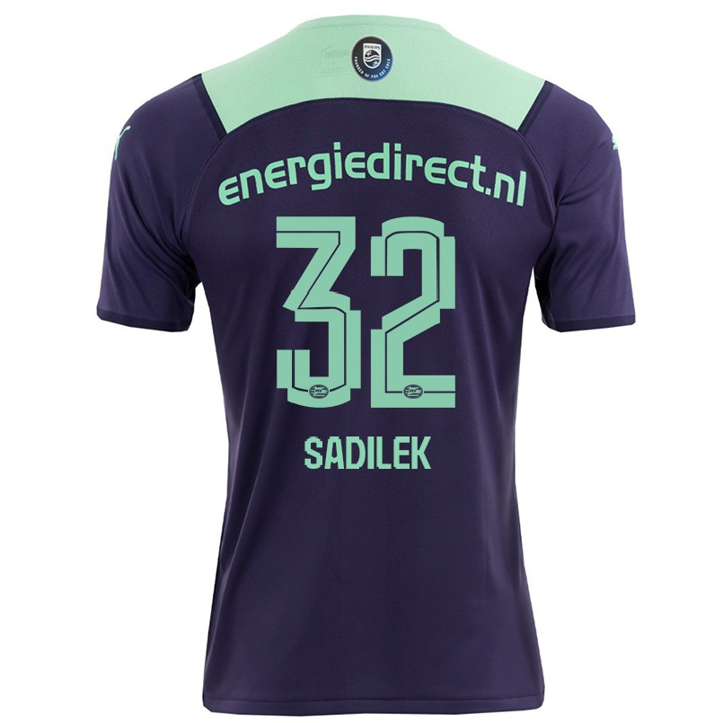 Kinder Fußball Michal Sadilek #32 Dunkelviolett Auswärtstrikot Trikot 2021/22 T-shirt