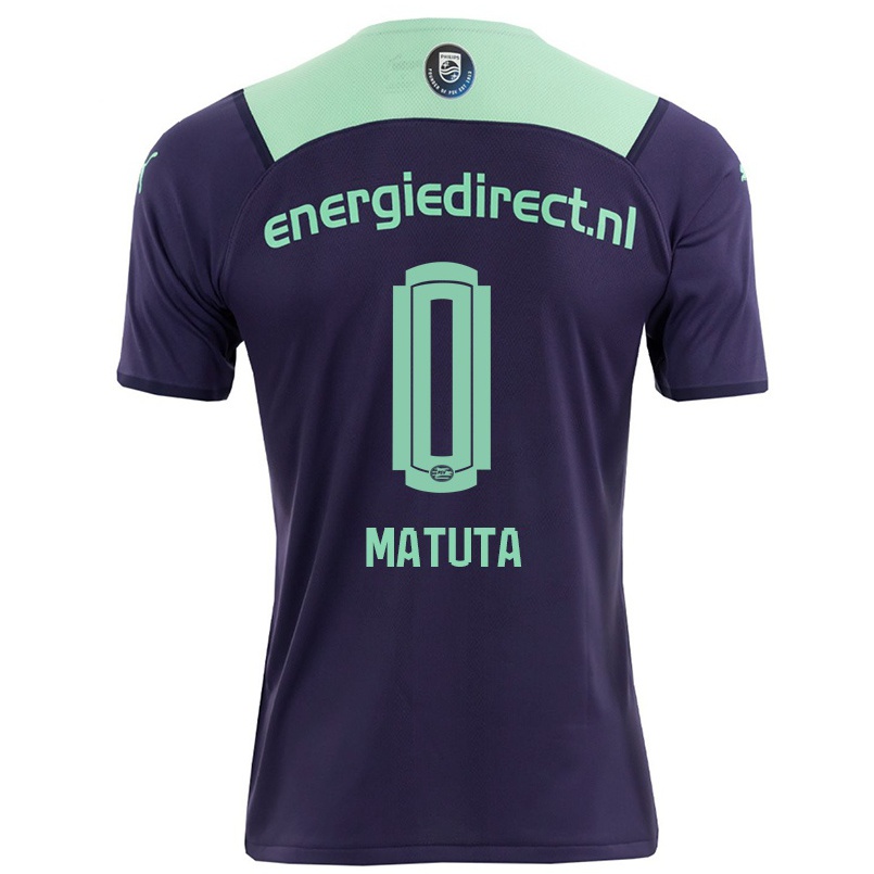 Kinder Fußball Emmanuel Matuta #0 Dunkelviolett Auswärtstrikot Trikot 2021/22 T-shirt