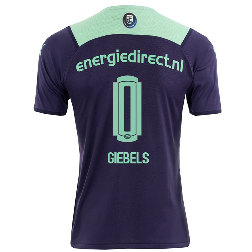 Kinder Fußball Jesse Giebels #0 Dunkelviolett Auswärtstrikot Trikot 2021/22 T-shirt