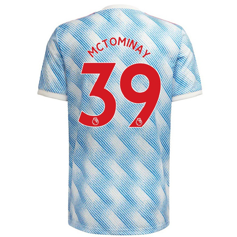 Kinder Fußball Scott Mctominay #39 Blau Weiss Auswärtstrikot Trikot 2021/22 T-shirt