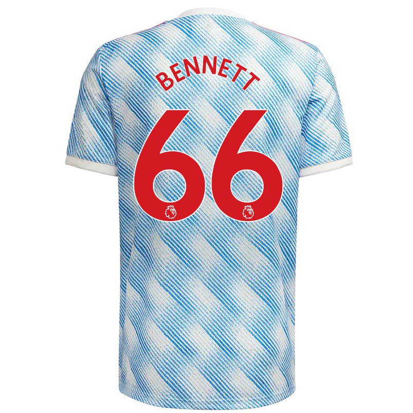 Kinder Fußball Rhys Bennett #66 Blau Weiss Auswärtstrikot Trikot 2021/22 T-shirt