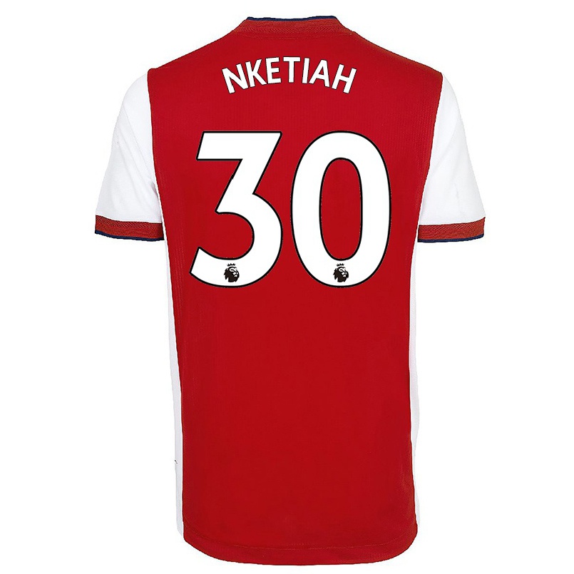 Kinder Fußball Eddie Nketiah #30 Gelb Auswärtstrikot Trikot 2021/22 T-shirt