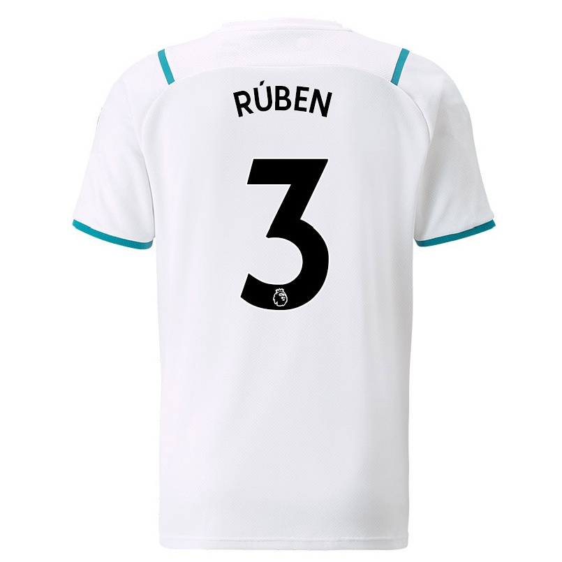 Kinder Fußball Ruben Dias #3 Weiß Auswärtstrikot Trikot 2021/22 T-shirt