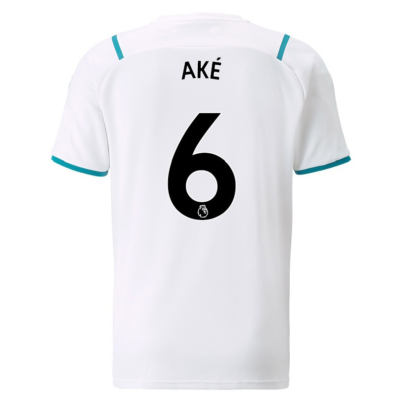 Kinder Fußball Nathan Ake #6 Weiß Auswärtstrikot Trikot 2021/22 T-shirt