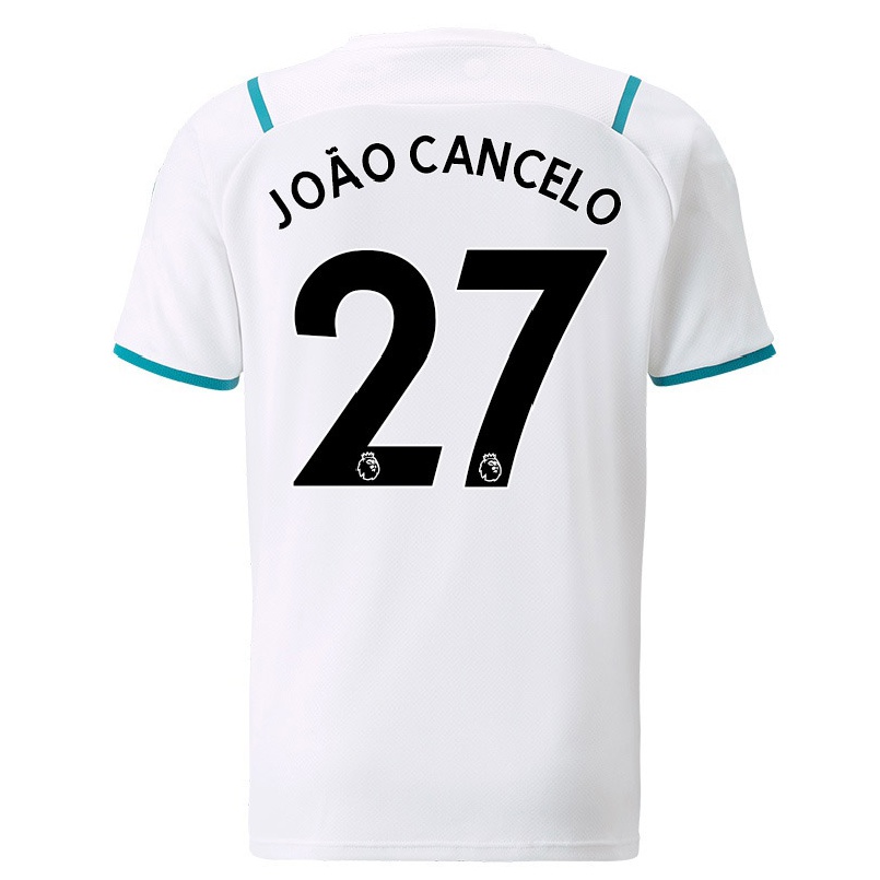 Kinder Fußball Joao Cancelo #27 Weiß Auswärtstrikot Trikot 2021/22 T-shirt