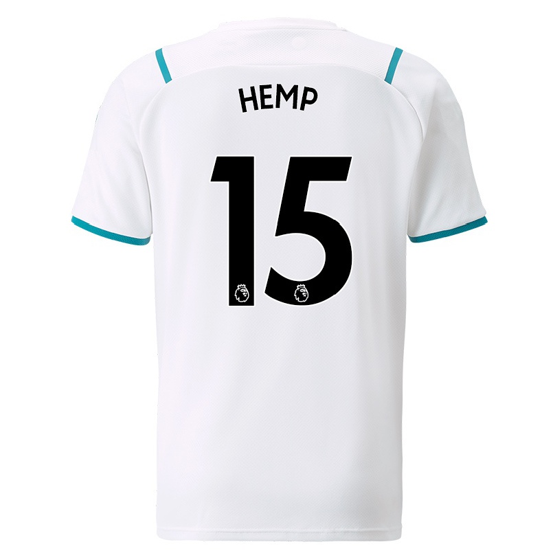 Kinder Fußball Lauren Hemp #15 Weiß Auswärtstrikot Trikot 2021/22 T-shirt