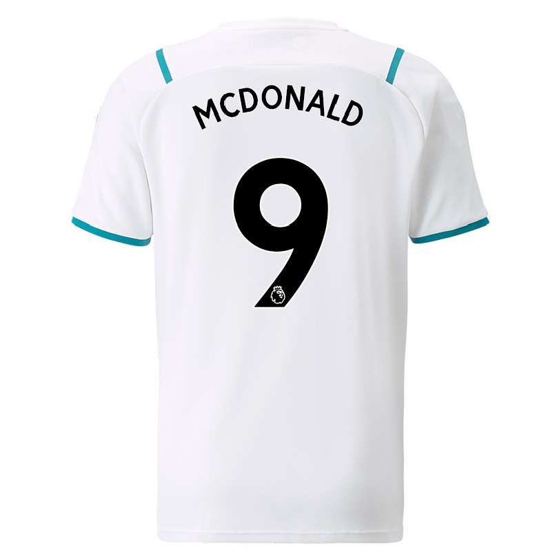 Kinder Fußball Rowan Mcdonald #9 Weiß Auswärtstrikot Trikot 2021/22 T-shirt